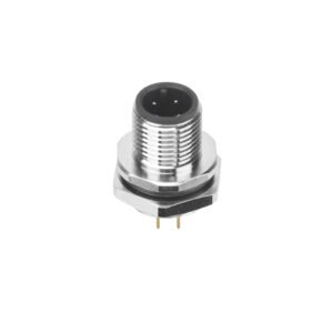 M12 Male Panel Mount Rear Fastened PCB Type Waterproof electrical Plug MR-M12-PM-10