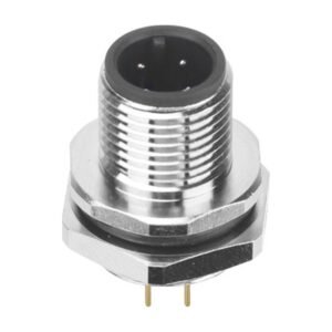 MR-M12-PM-10 - M12 Male Panel Mount Rear Fastened PCB Type Waterproof electrical Plug