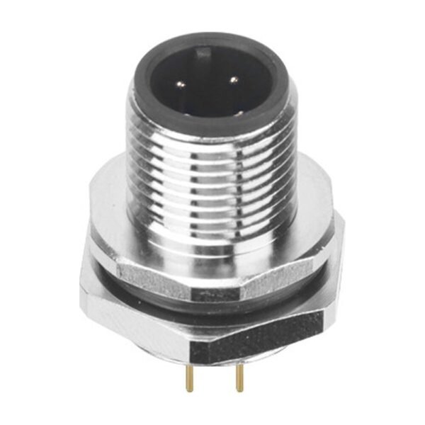 M12 Male Panel Mount Rear Fastened PCB Type Waterproof electrical Plug MR-M12-PM-10