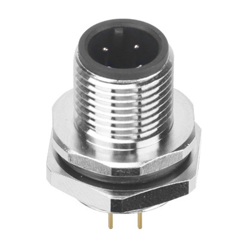 M12 Male Panel Mount Rear Fastened PCB Type Waterproof electrical Plug MR-M12-PM-10