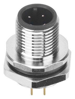 M12 Male Panel Mount Rear Fastened PCB Type Waterproof electrical Plug MR-M12-PM-10