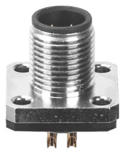 M12 Male Panel Mount Square Flange Waterproof electrical Socket MR-M12-PM-11