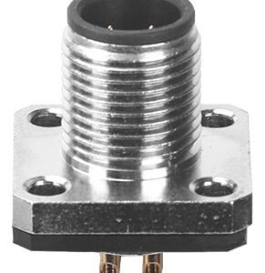 M12 Male Panel Mount Square Flange Waterproof electrical Socket MR-M12-PM-11