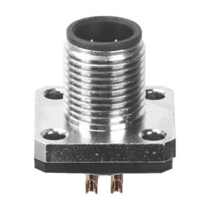 MR-M12-PM-11 - M12 Male Panel Mount Square Flange Waterproof electrical Socket