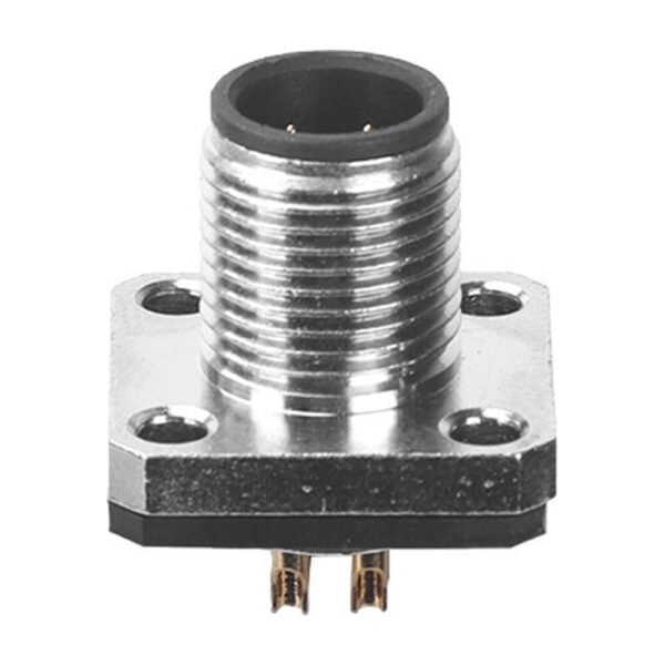 M12 Male Panel Mount Square Flange Waterproof electrical Socket MR-M12-PM-11