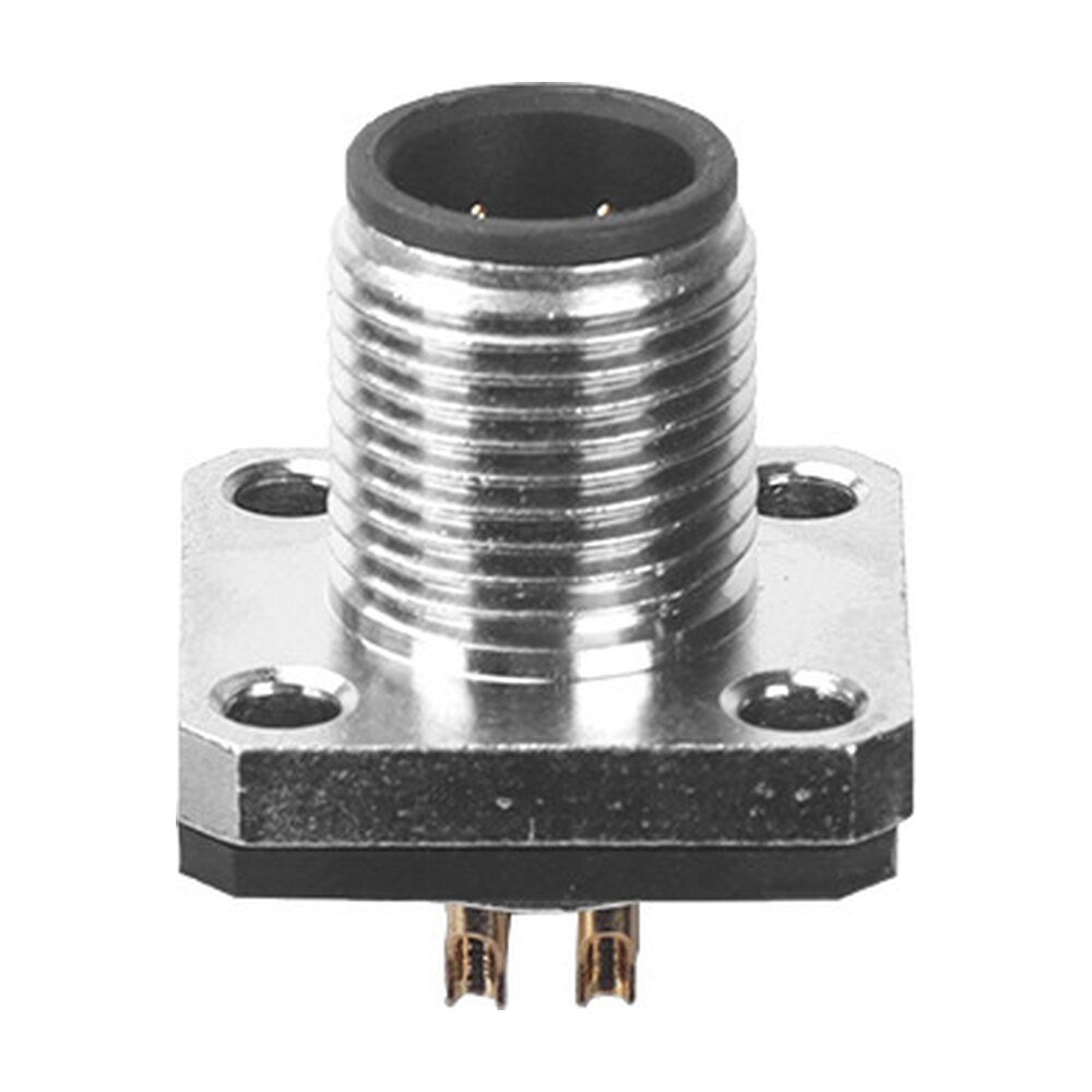 M12 Male Panel Mount Square Flange Waterproof electrical Socket MR-M12-PM-11