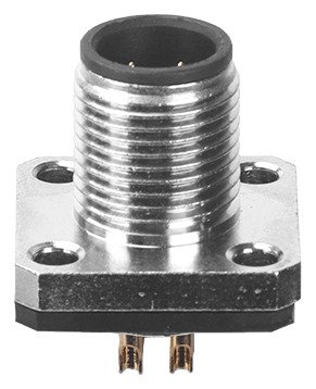 M12 Male Panel Mount Square Flange Waterproof electrical Socket MR-M12-PM-11