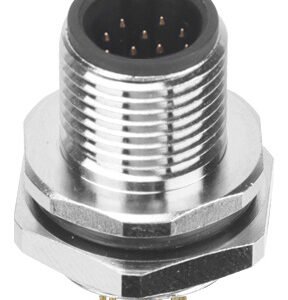 M12 Male Panel Mount Rear Fastened PCB Type Waterproof Connector Thread M12X1.0 MR-M12-PM-12
