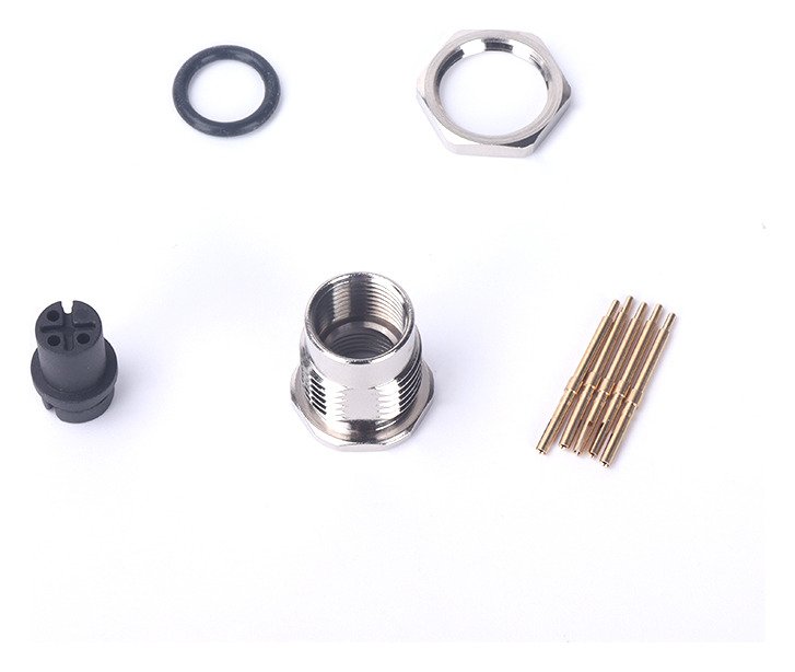 M12 Female Panel Mount Front Fastened Waterproof Electrical Socket With PG9 Screw Thread MR-M12-PM-13