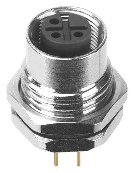 M12 Female Panel Mount Front Fastened Waterproof Electrical Socket With PG9 Screw Thread MR-M12-PM-13