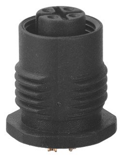 M12 Female Panel Mount Front Fastened Plastic Waterproof Electrical Connector MR-M12-PM-15
