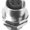 M12 Female Panel Mount Rear Fastened PCB Type Waterproof Electrical Connector MR-M12-PM-17