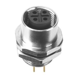 MR-M12-PM-17 - M12 Female Panel Mount Rear Fastened PCB Type Waterproof Electrical Connector