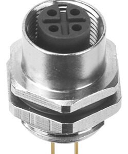 MR-M12-PM-18 - M12 Female Panel Mount Rear Fastened Waterproof Electrical Connector With Thread M16X1.5