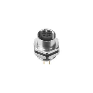 M12 Female Panel Mount Rear Fastened Waterproof Electrical Connector With Thread M16X1.5 MR-M12-PM-18
