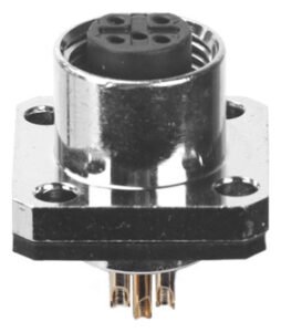M12 Female Panel Mount Square Flange Waterproof electrical Socket Connector MR-M12-PM-19
