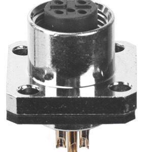 M12 Female Panel Mount Square Flange Waterproof electrical Socket Connector MR-M12-PM-19