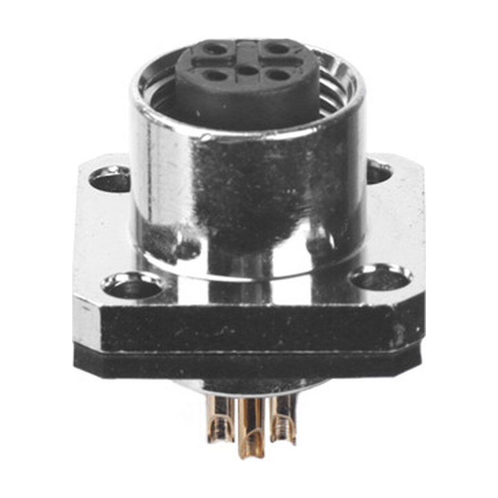 M12 Female Panel Mount Square Flange Waterproof electrical Socket Connector MR-M12-PM-19