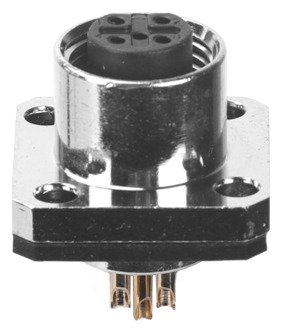 M12 Female Panel Mount Square Flange Waterproof electrical Socket Connector MR-M12-PM-19
