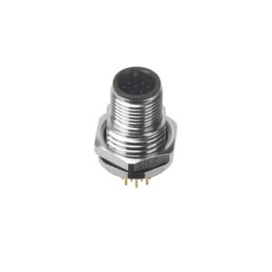 M12 Male Panel Mount Front Fastened Waterproof Electrical Connector With PG9 Screw Thread MR-M12-PM-21