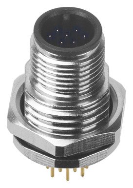 M12 Male Panel Mount Front Fastened Waterproof Electrical Connector With PG9 Screw Thread MR-M12-PM-21