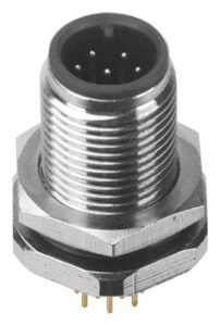 M12 Male Panel Mount Front Fastened PCB Type Waterproof electrical Socket MR-M12-PM-22