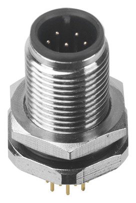M12 Male Panel Mount Front Fastened PCB Type Waterproof electrical Socket MR-M12-PM-22