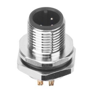 MR-M12-PM-23 - M12 Male Panel Mount Rear Fastened Waterproof Electrical Connector With Solder Cup