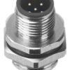 M12 Male Panel Mount Rear Fastened Waterproof Electrical Socket With PG9 Screw Thread MR-M12-PM-24