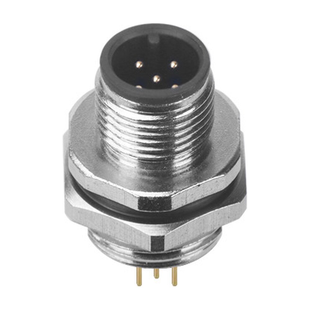 M12 Male Panel Mount Rear Fastened Waterproof Electrical Socket With PG9 Screw Thread MR-M12-PM-24