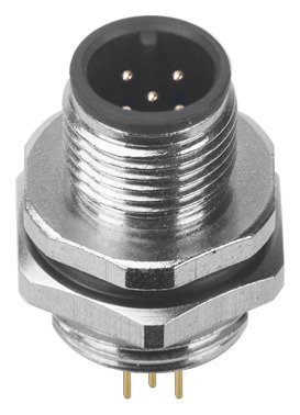 M12 Male Panel Mount Rear Fastened Waterproof Electrical Socket With PG9 Screw Thread MR-M12-PM-24