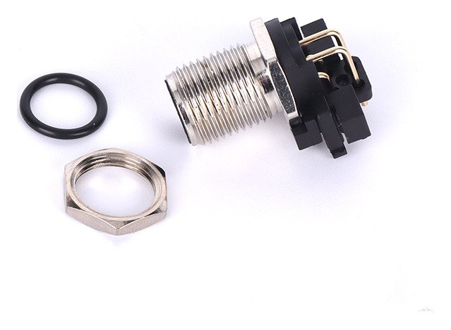 M12 Male Panel Mount Right Angle PCB Electrical Waterproof Connector MR-M12-PM-25