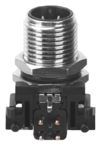 M12 Male Panel Mount Right Angle PCB Electrical Waterproof Connector MR-M12-PM-25