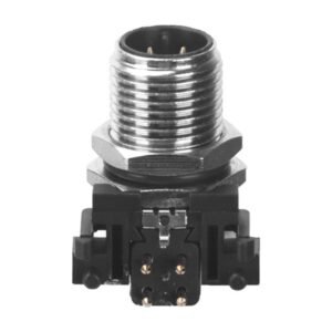 MR-M12-PM-25 - M12 Male Panel Mount Right Angle PCB Electrical Waterproof Connector
