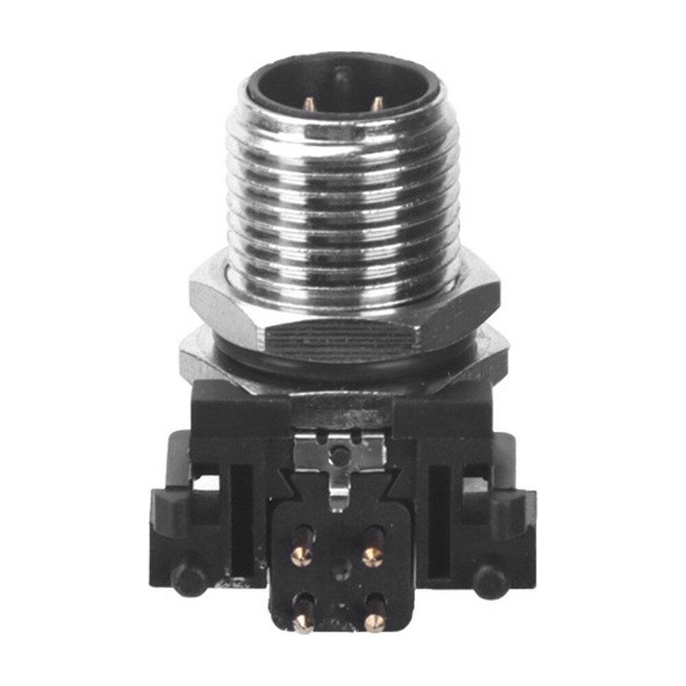 M12 Male Panel Mount Right Angle PCB Electrical Waterproof Connector MR-M12-PM-25