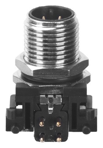 M12 Male Panel Mount Right Angle PCB Electrical Waterproof Connector MR-M12-PM-25