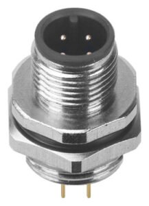 M12 Male Panel Mount Rear Fastened Waterproof Electrical Connector With Thread M16X1.5 MR-M12-PM-26