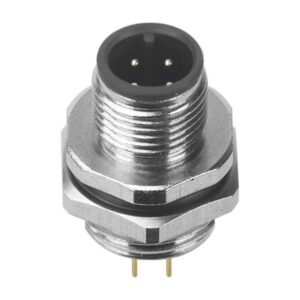 MR-M12-PM-26 - M12 Male Panel Mount Rear Fastened Waterproof Electrical Connector With Thread M16X1.5