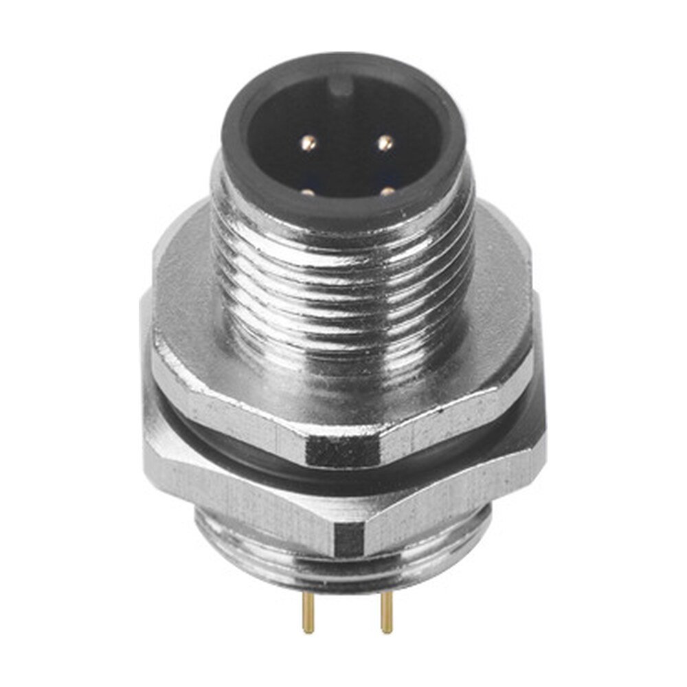M12 Male Panel Mount Rear Fastened Waterproof Electrical Connector With Thread M16X1.5 MR-M12-PM-26