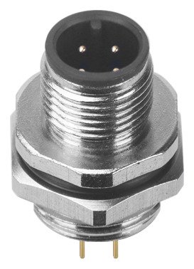 M12 Male Panel Mount Rear Fastened Waterproof Electrical Connector With Thread M16X1.5 MR-M12-PM-26