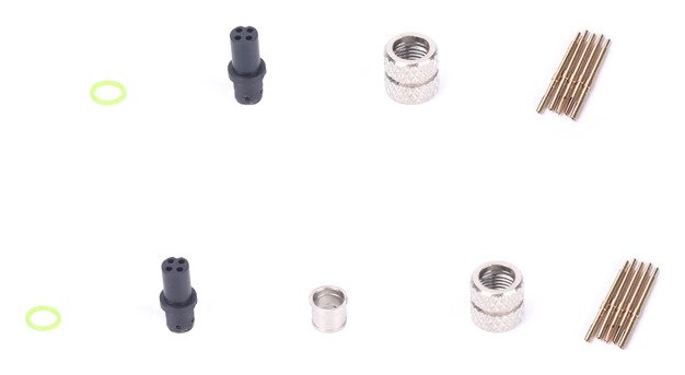 M5 Cable Female Overmolded Waterproof Electronic Connector Right Angle MR-M5-OC-01-RL
