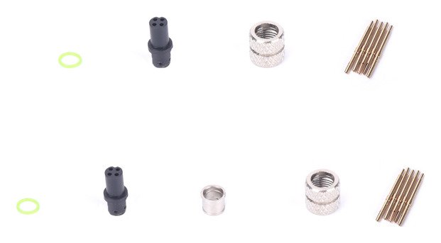 M5 Cable Female Overmolded Waterproof Electronic Connector Straight MR-M5-OC-03