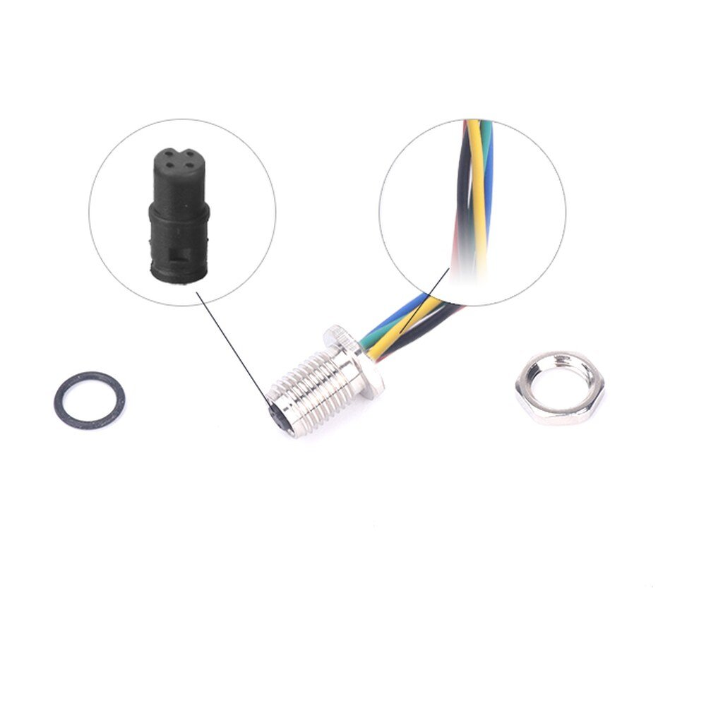 M5 Female Panel Mount Front Fastened Waterproof Connector With Wires MR-M5-PM-01