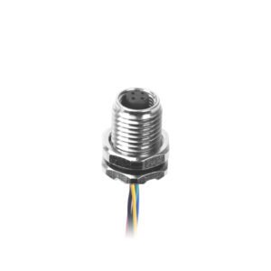 M5 Female Panel Mount Front Fastened Waterproof Connector With Wires MR-M5-PM-01