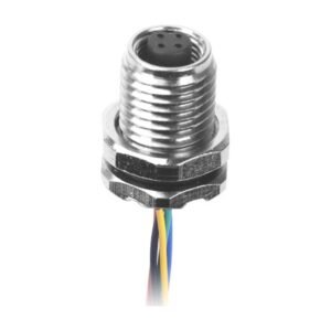 MR-M5-PM-01 - M5 Female Panel Mount Front Fastened Waterproof Connector With Wires