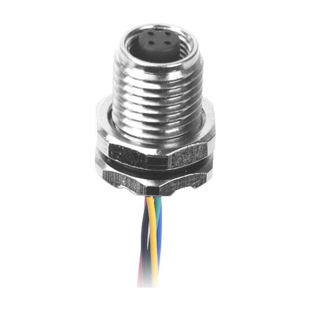 M5 Female Panel Mount Front Fastened Waterproof Connector With Wires MR-M5-PM-01