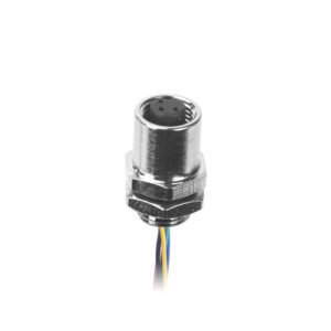 M5 Female Panel Mount Rear Fastened Waterproof Connector With Wires MR-M5-PM-02