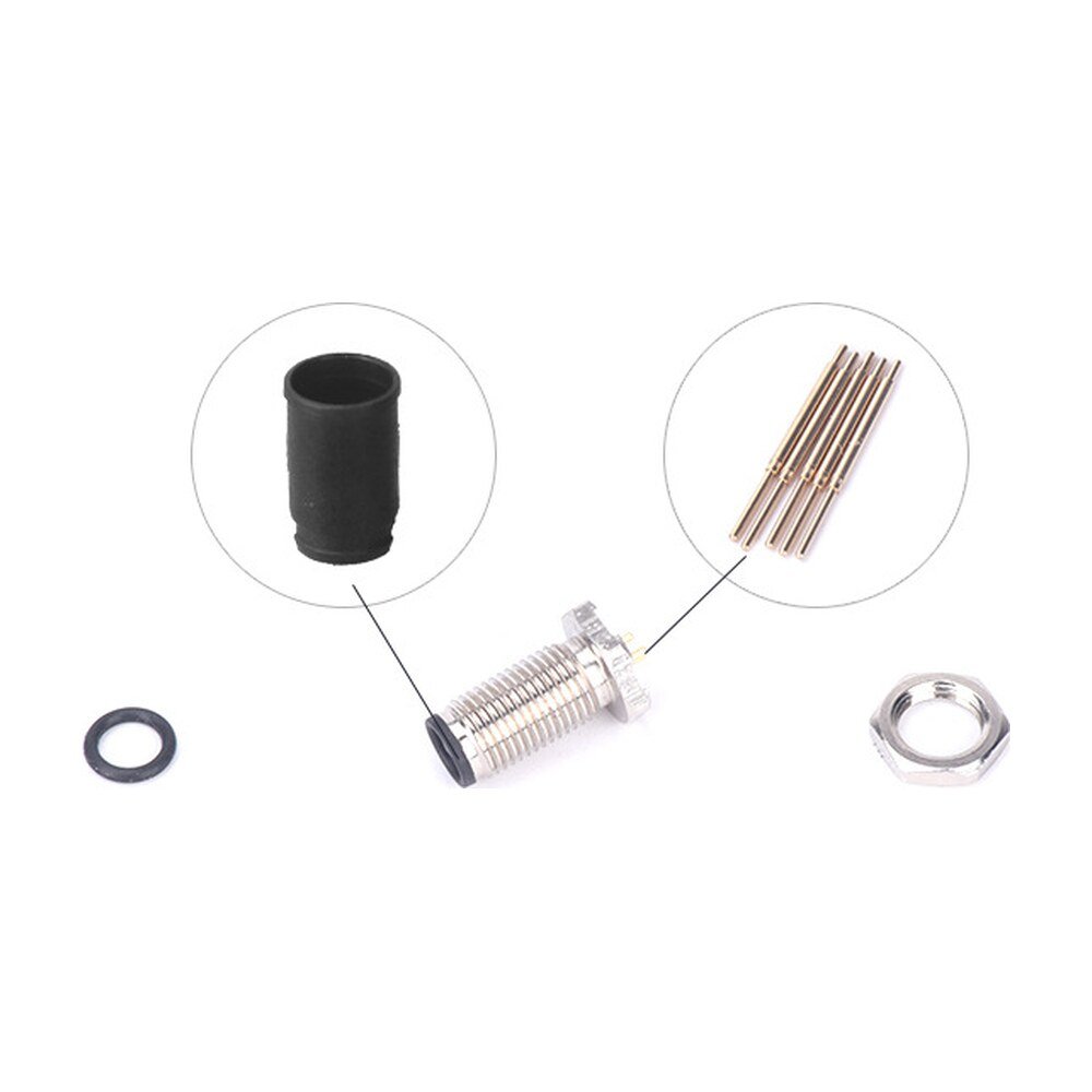 M5 Male Panel Mount Front Fastened PCB Type Waterproof Plug MR-M5-PM-03