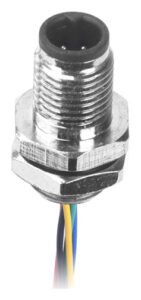 M5 Male Panel Mount Rear Fastened Waterproof Plug With Wires MR-M5-PM-04