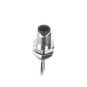 M5 Male Panel Mount Rear Fastened Waterproof Plug With Wires MR-M5-PM-04